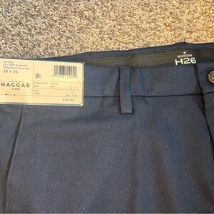 Haggar H26 Men's Blue Dress Pants Wrinkle Free
